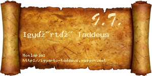 Igyártó Taddeus névjegykártya